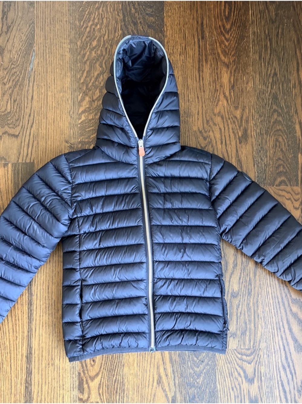 SAVE THE DUCK Kids Navy Hooded Lightweight Puffer Jacket